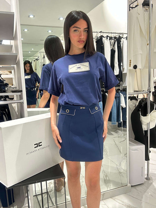 Elisabetta Franchi T-Shirt over in cotone