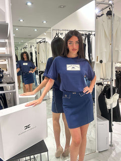 Elisabetta Franchi T-Shirt over in cotone