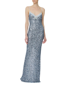 Elisabetta Franchi Abito Red Carpet in Paillettes e Pizzo