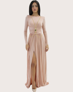 Elisabetta Franchi Abito Red Carpet rosa con spacco