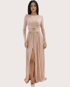 Elisabetta Franchi Abito Red Carpet rosa con spacco