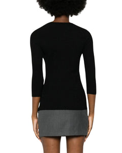 Elisabetta Franchi Maglia a coste scollo V