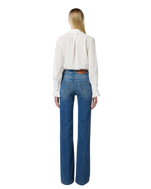 Elisabetta Franchi Jeans a palazzo con bottoniera