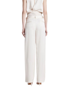 Simona Corsellini Pantalone elegante con baschina in raso