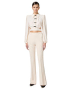 Elisabetta Franchi Pantalone svasato in crêpe