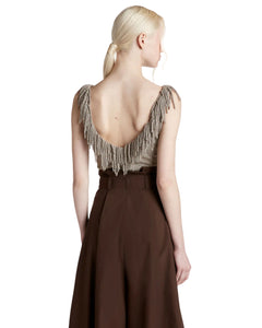 Simona Corsellini Body in lurex con frange