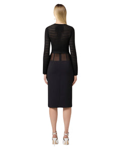 Elisabetta Franchi Gonna Tubino con inserti in tulle