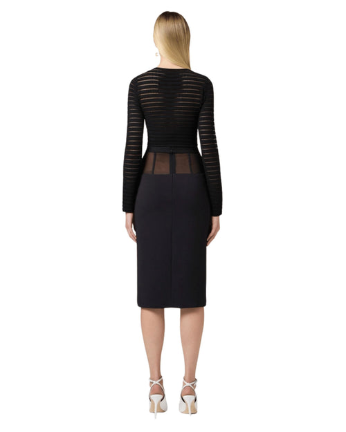 Elisabetta Franchi Gonna Tubino con inserti in tulle