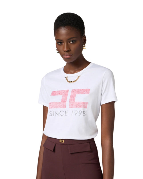 Elisabetta Franchi T-shirt in cotone con stampa logo