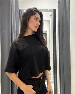 Elisabetta Franchi T-Shirt cropped con logo