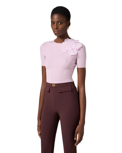 Elisabetta Franchi Maglia con fiore ricamato