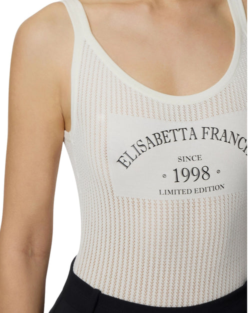Elisabetta Franchi Body in maglia con stampa logo