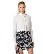 Elisabetta Franchi camicia in georgette con ricamo logo
