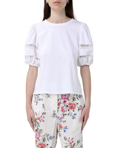 Twinset T-shirt in cotone maniche a sbuffo