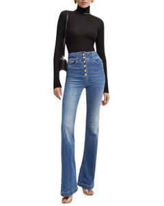 Jeans Elisabetta Franchi zampa con bottoniera