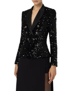 Elisabetta Franchi Giacca doppiopetto con paillettes