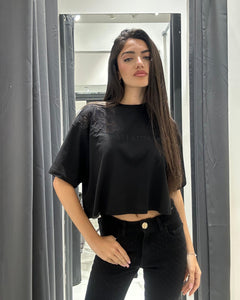 Elisabetta Franchi T-Shirt cropped con logo