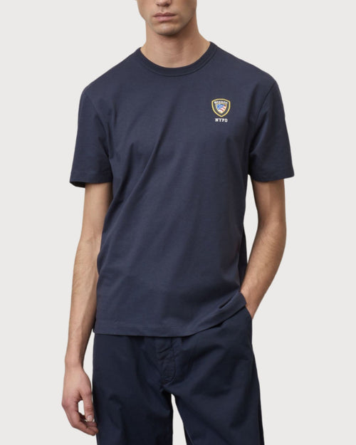 Blauer T-Shirt Girocollo