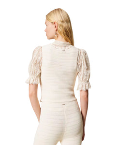Twinset Gilet in maglia con bottoni oro