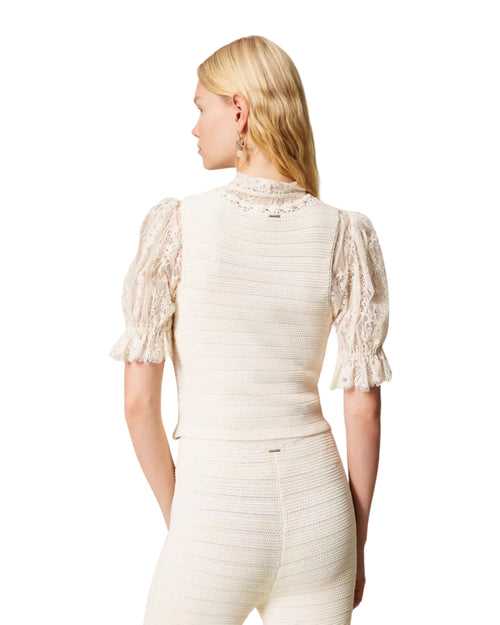 Twinset Gilet in maglia con bottoni oro