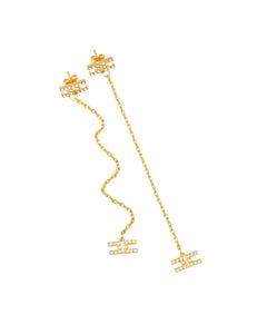 Elisabetta Franchi Orecchini pendenti in ottone