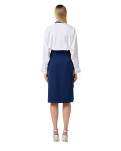 Elisabetta Franchi Camicia in cotone colletto in raso