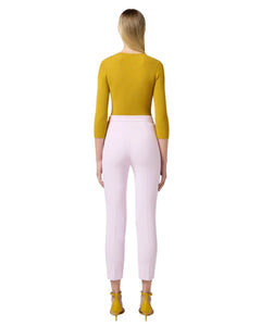 Elisabetta Franchi Pantalone in crêpe stretch rosa quarzo
