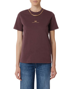 Elisabetta Franchi T-shirt in cotone con catena logo