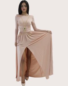 Elisabetta Franchi Abito Red Carpet rosa con spacco