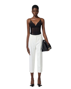 Elisabetta Franchi Pantalone cropped con pinces