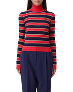 Elisabetta Franchi Maglia dolcevita crop a righe