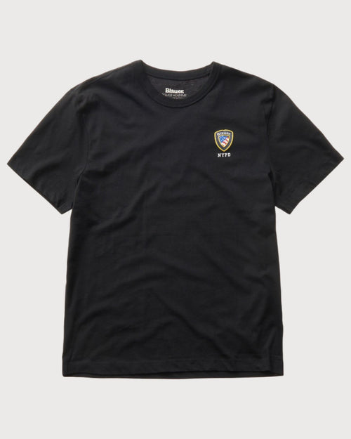 Blauer T-Shirt Girocollo