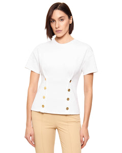 Elisabetta Franchi T-shirt bustier con bottoni