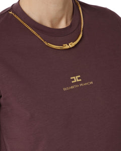 Elisabetta Franchi T-shirt in cotone con catena logo