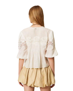 Twinset camicia in cotone e seta