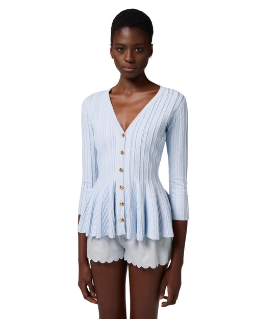 Elisabetta Franchi maglia cardigan con baschina a pieghe