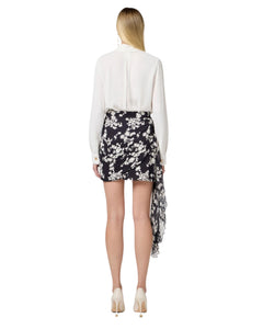 Elisabetta Franchi camicia in georgette con ricamo logo