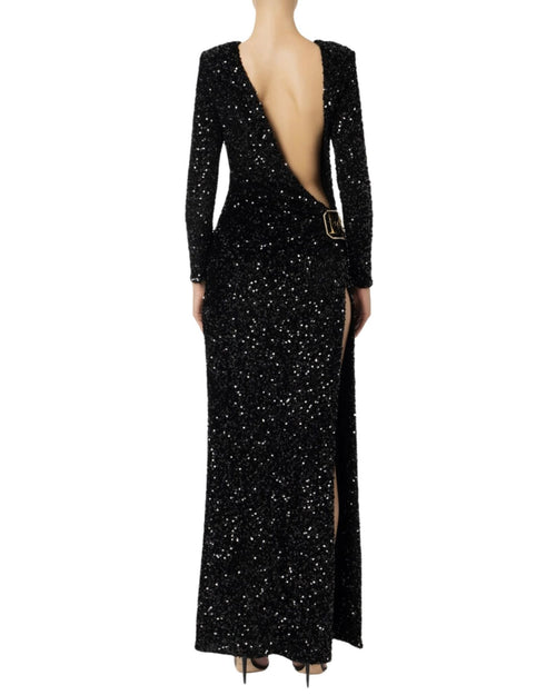 Elisabetta Franchi Abito Red Carpet con paillettes e spacco