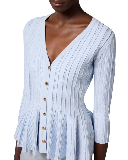 Elisabetta Franchi maglia cardigan con baschina a pieghe