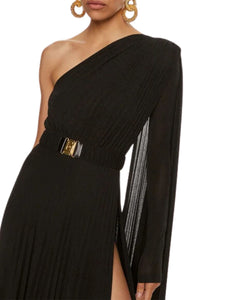Elisabetta Franchi Abito elegante monospalla in jersey lurex