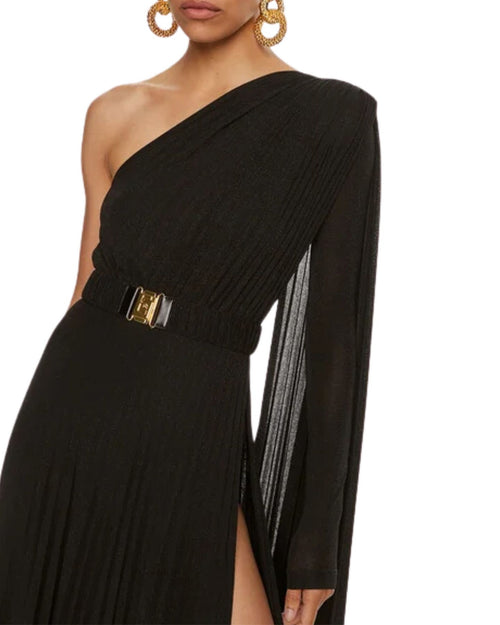Elisabetta Franchi Abito elegante monospalla in jersey lurex