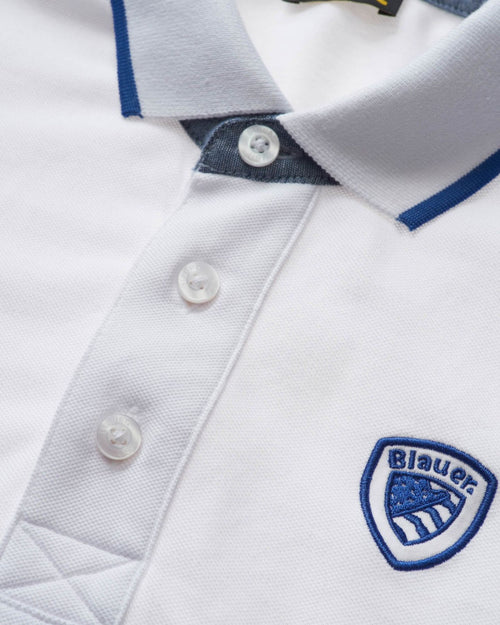 Blauer Polo Scudo Logo