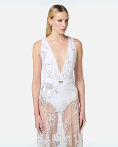 Elisabetta Franchi Abito Red Carpet in tulle e paillettes