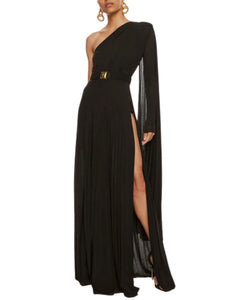 Elisabetta Franchi Abito elegante monospalla in jersey lurex