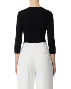 Elisabetta Franchi Maglia scollo V con collana