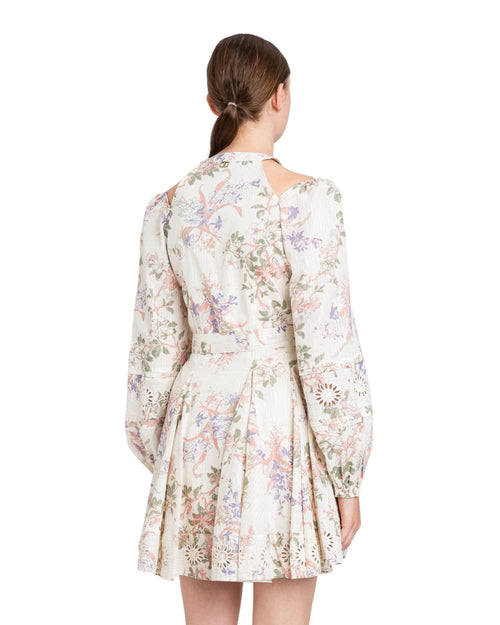 Twinset Abito corto floreale in cotone