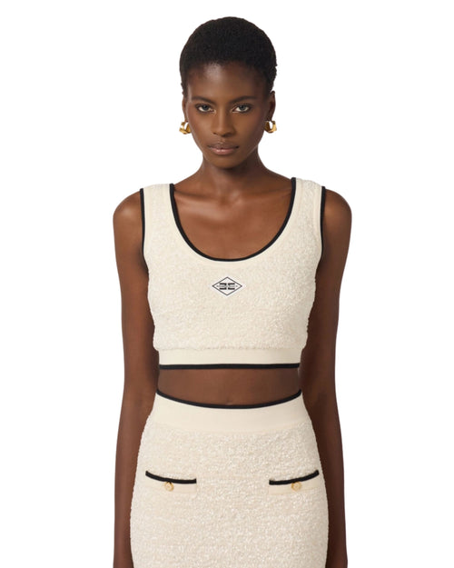 Elisabetta Franchi Top crop in ciniglia