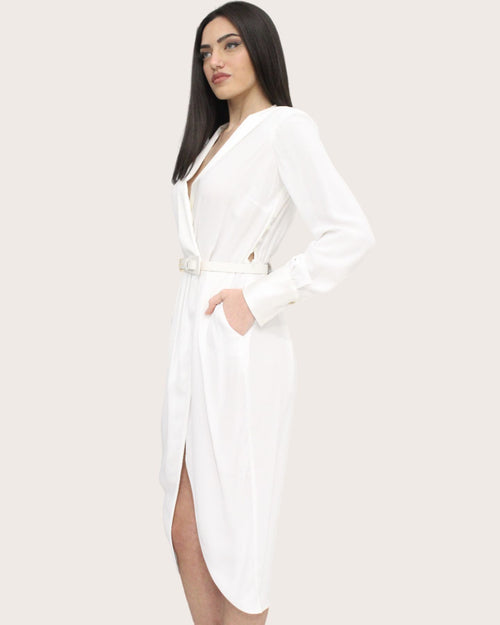 Elisabetta Franchi Abito elegante in georgette con spacco