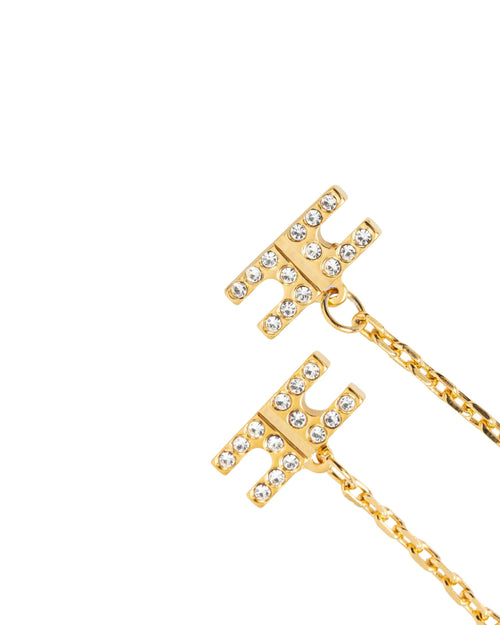 Elisabetta Franchi Orecchini pendenti in ottone