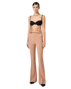 Elisabetta Franchi Pantalone Nude con fiocco in raso